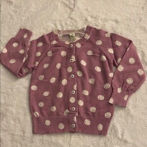 Cherokee Lavender Polka Dot Cardigan SZ 3T